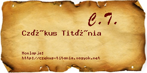 Czékus Titánia névjegykártya
